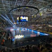 Die SAP Arena wenige Minuten vor dem Start des Spiels der Rhein-Neckar Löwen gegen den SC DHfK Leipzig.